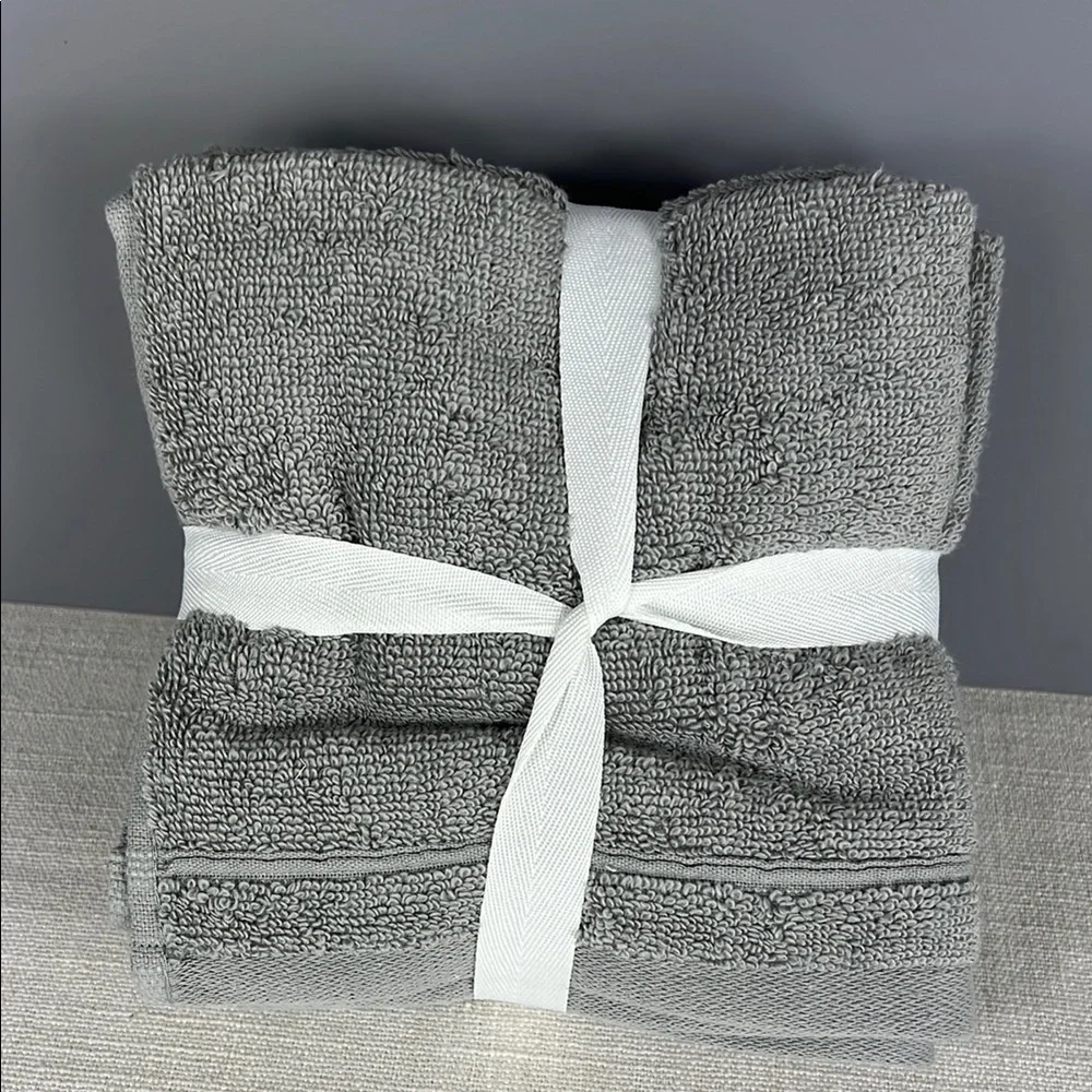 Loft by Loftex 4 Washcloths Gray 100% Cotton Ultra Soft ECO LOFT 4 pc NEW